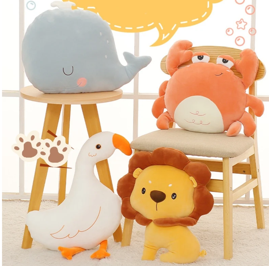 Cute/Kawaii Animal (Whale/Duck/Lion/Crab) Pillow Plush Toys