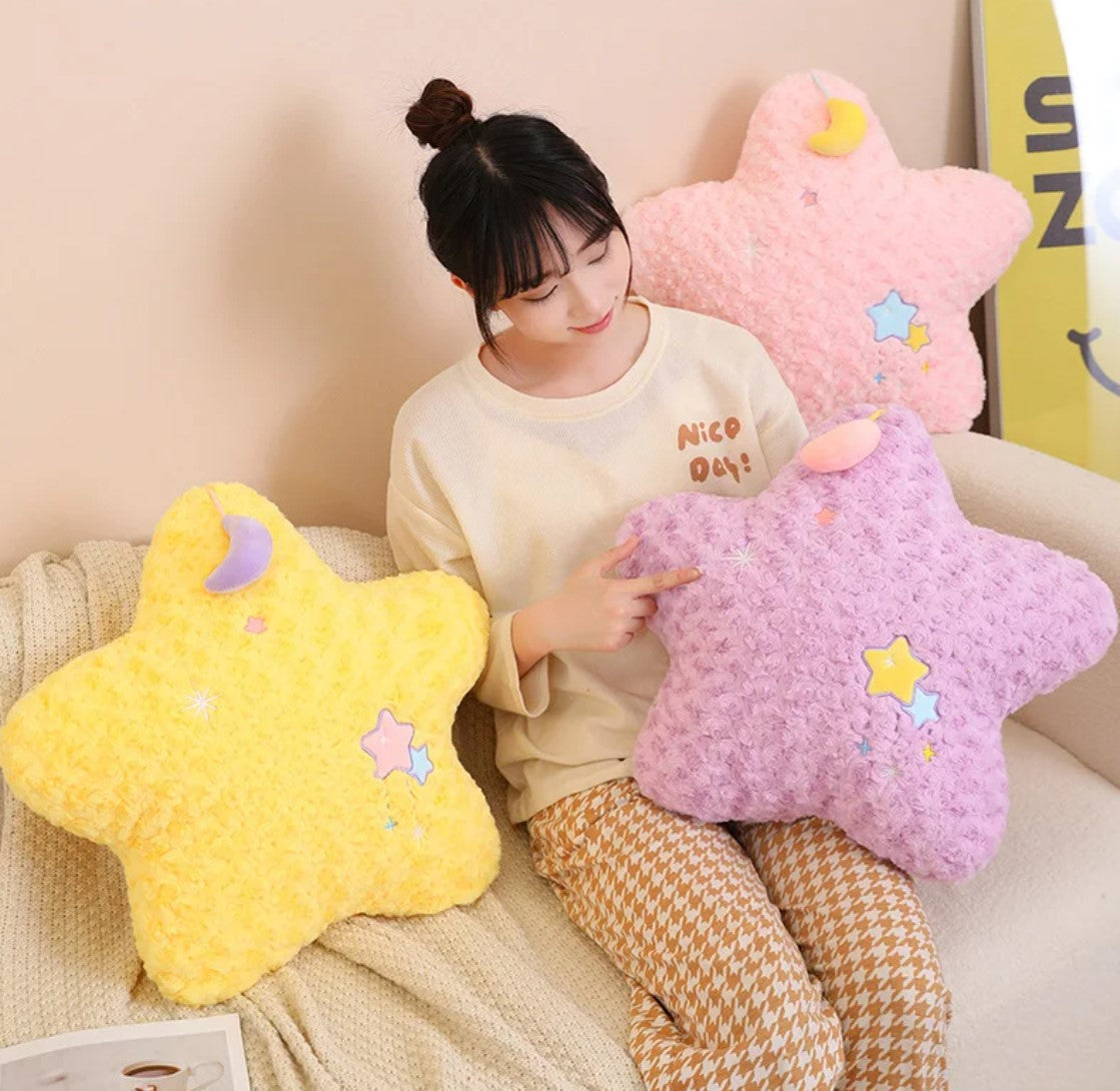 Sky Series Plush Toys (Moon/Star) - Purple/Yellow/Pink