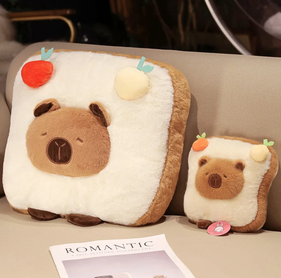 Cute Capybara With Food (Toast/Chips/Hamburg) Dress Up Plush Toys