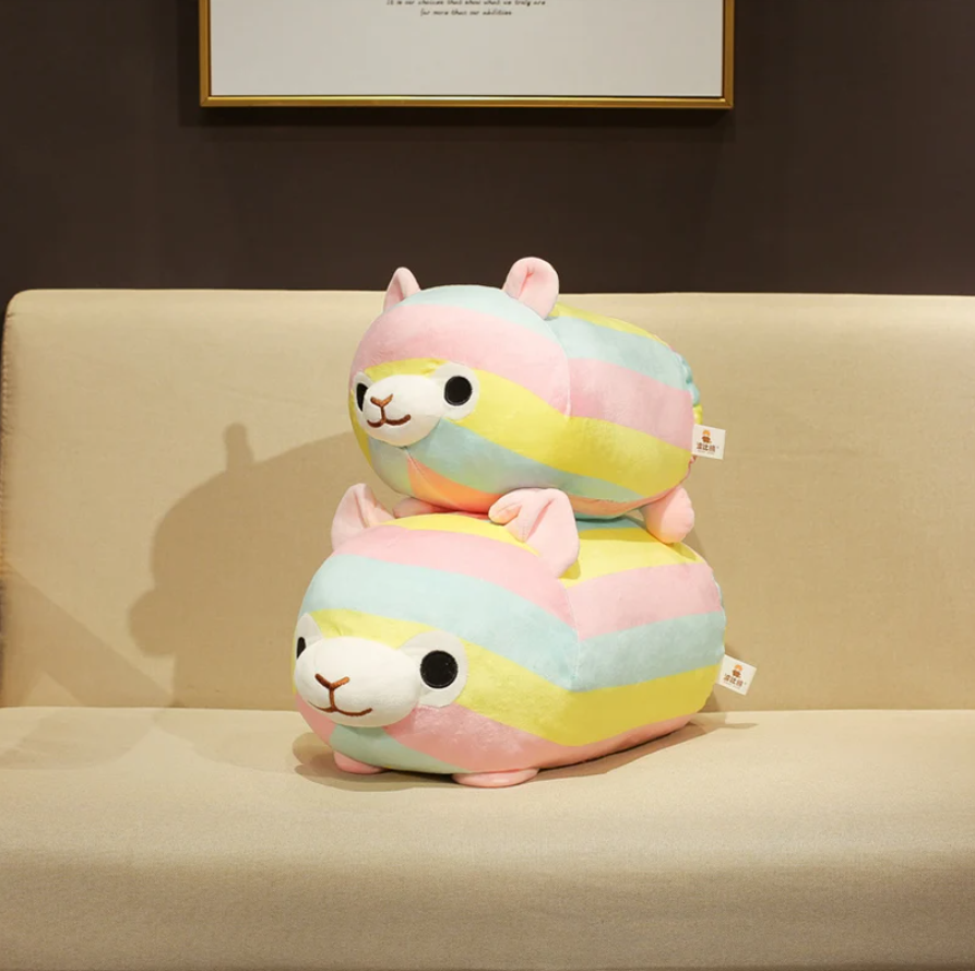 Cute Alpaca Plush Pillow Toys 35/45cm - Rainbow/White