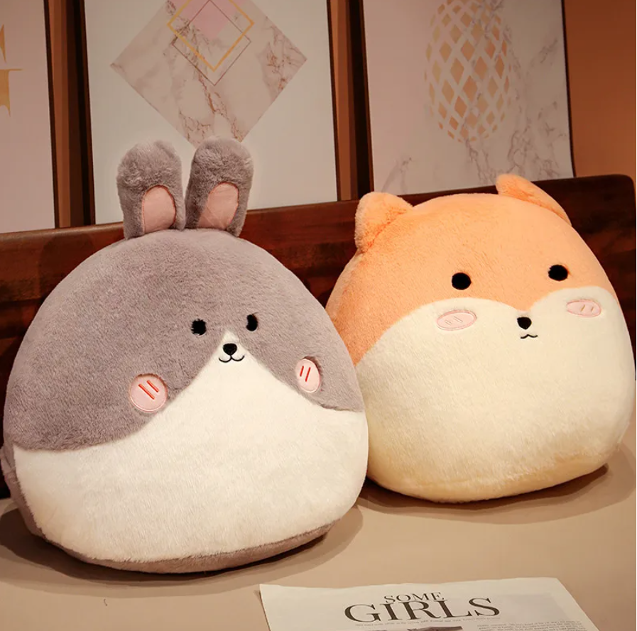 Cute Round Cat/Dog/Rabbit Plush Pillow Toys 30/60cm- 5 Styles