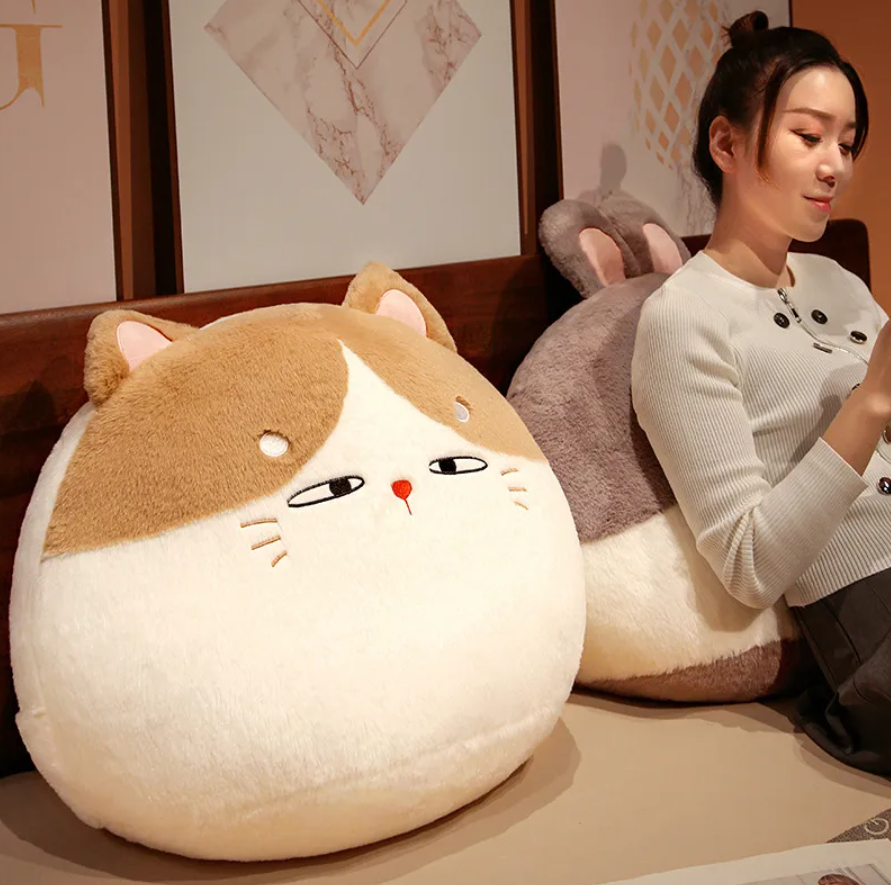 Cute Round Cat/Dog/Rabbit Plush Pillow Toys 30/60cm- 5 Styles