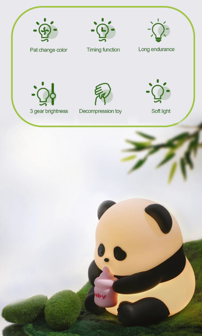 LED Night Light Panda Silicone Lamp - 4 Styles