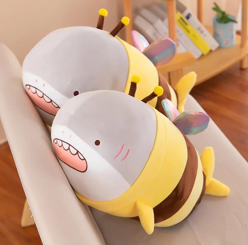 Funny Shark Bee Hybrid Plush Toys 28/38/48cm