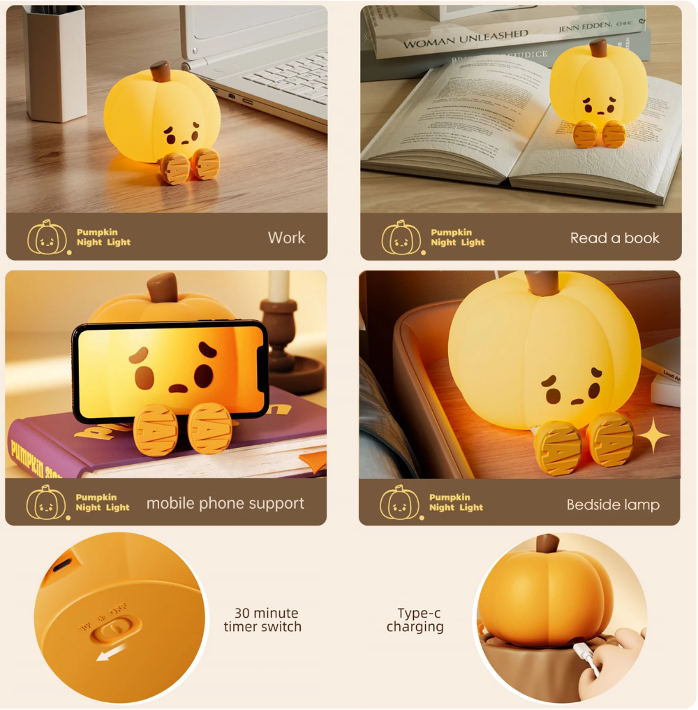 LED Night Light Pumpkin Silicone Lamp