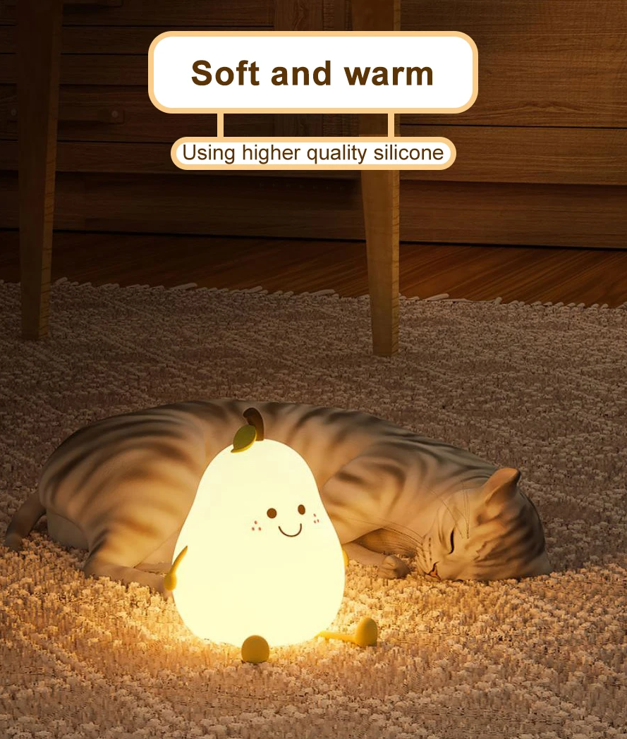 LED Night Light Pear Silicone Lamp