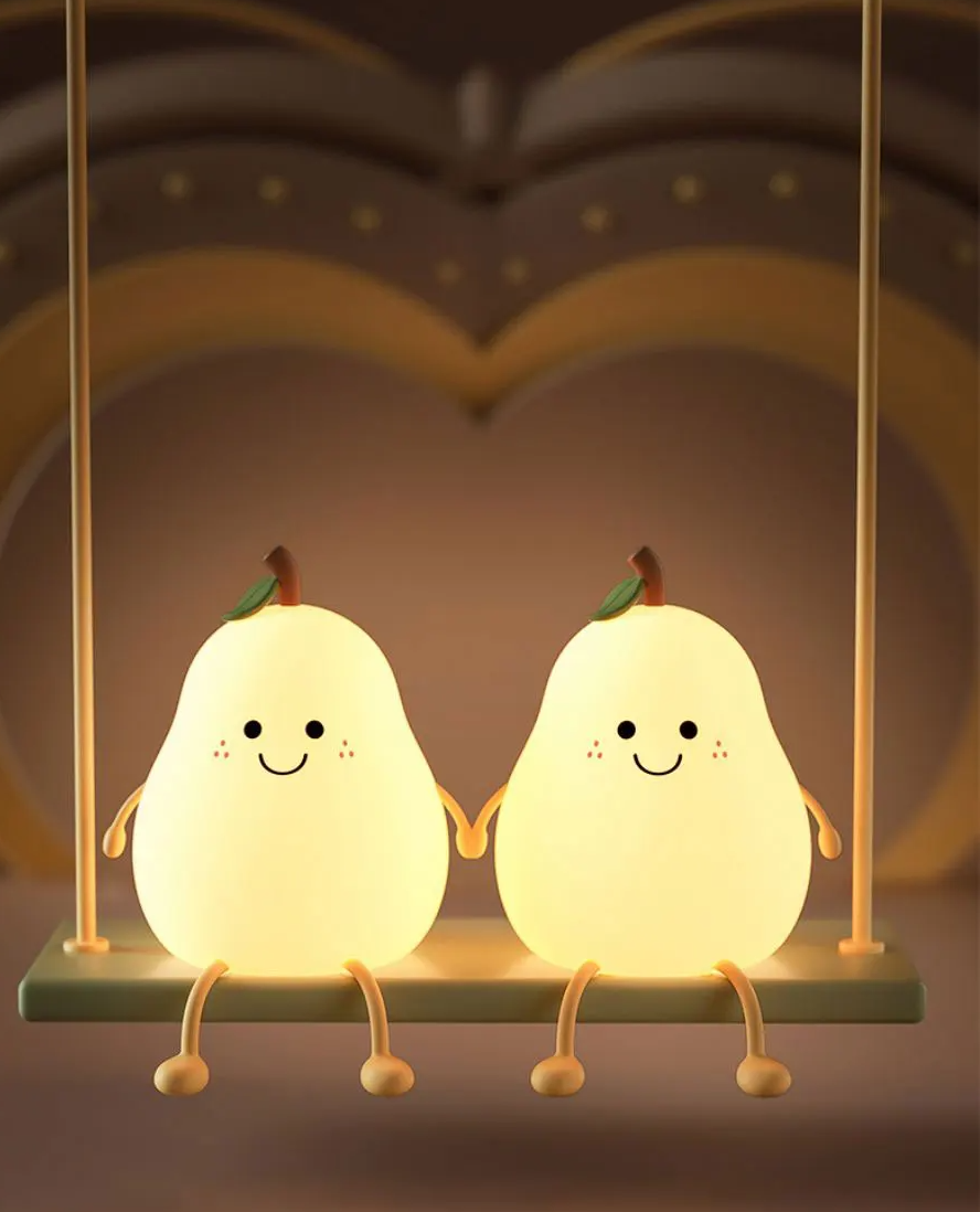 LED Night Light Pear Silicone Lamp