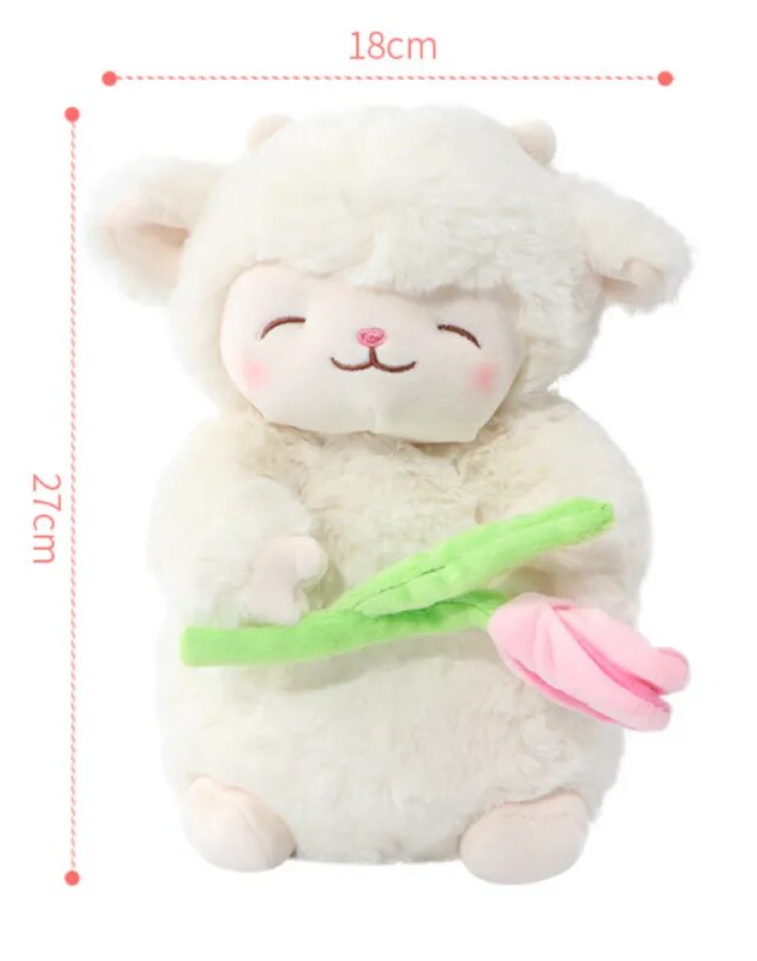 Cute Sheep/Lamb With Fruit Dress Up/With Flower/With Moon Plush Toys- White/Pink