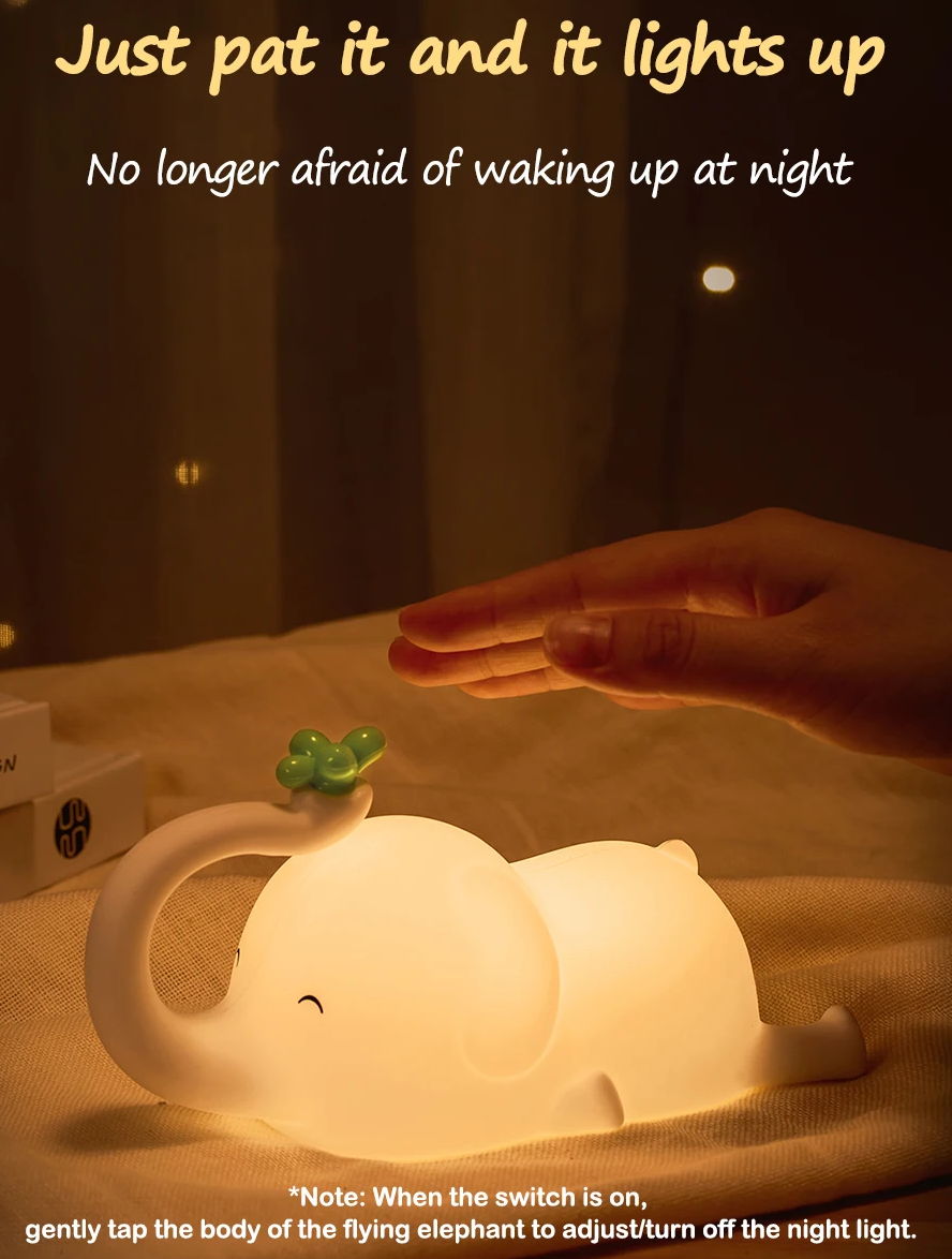 LED Night Light Elephant Silicone Lamp - 2 Styles