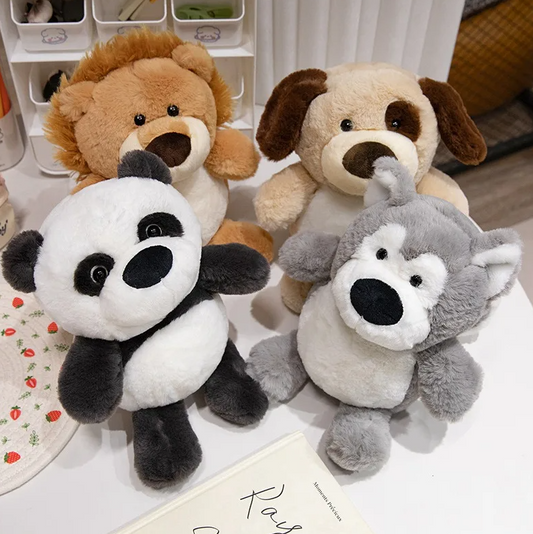 Cute/Kawaii Animal (Panda/Dog/Lion) Plush Toys 30/45/55cm - 4 Styles