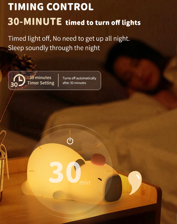 LED Night Light Capybara Silicone Lamp