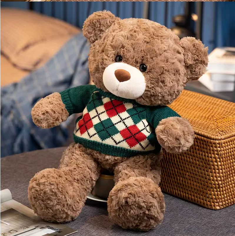 Cute Brown Teddy Bear With Sweater Plush toys 45/55cm