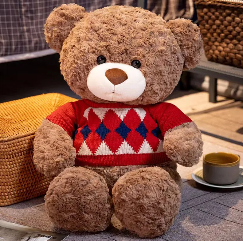 Cute Brown Teddy Bear With Sweater Plush toys 45/55cm