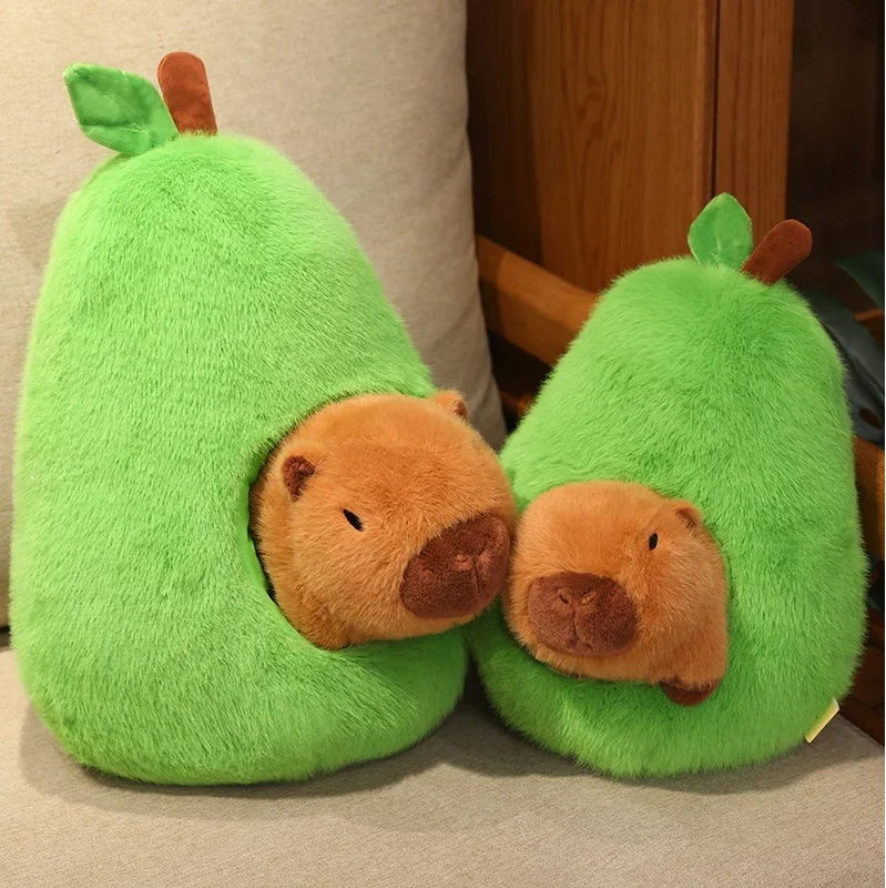 Cute Capybara/Pig With Avocado/Apple Plush Toys25/35/45cm