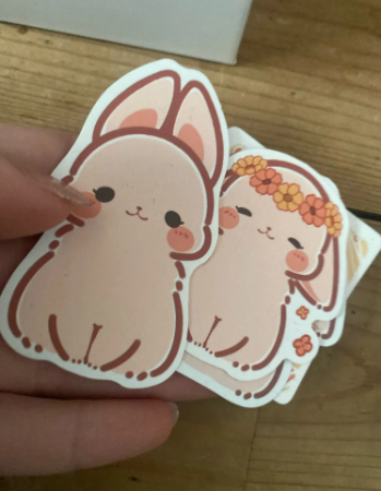 50 pcs Cute/Kawaii Pink Bunny/Rabbit Stickers