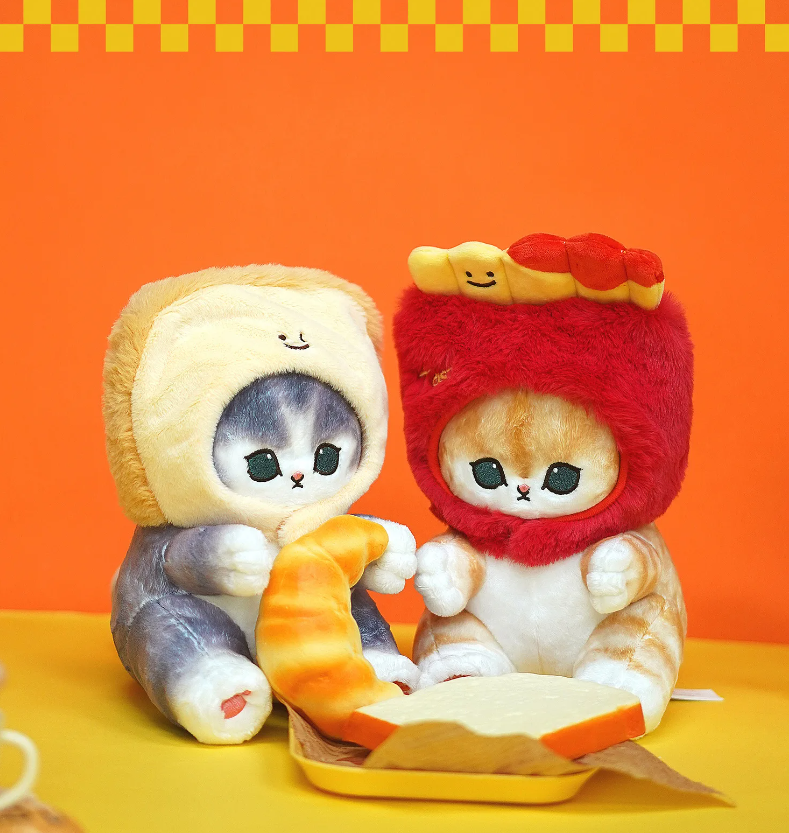 Mofusand Cat With Food Dress Up Plush Toys 20cm - Taiyaki/Toast/Chips