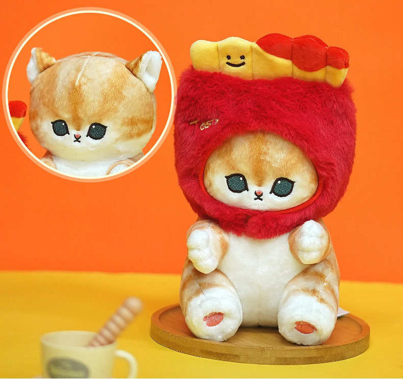 Mofusand Cat With Food Dress Up Plush Toys 20cm - Taiyaki/Toast/Chips