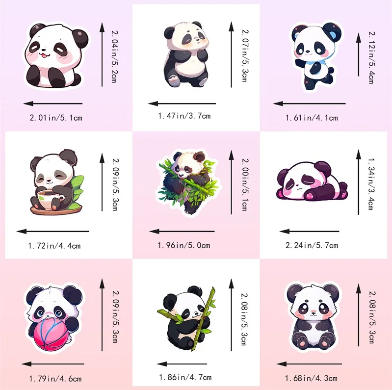 50 pcs Cute/Kawaii Panda Stickers