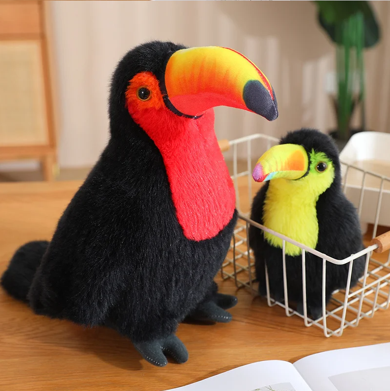 Bird (Toucan) Lifelike Plush Toy 20/30/40cm - Yellow/White/Red/Blue