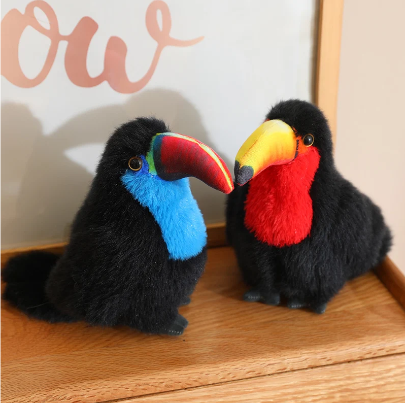 Bird (Toucan) Lifelike Plush Toy 20/30/40cm - Yellow/White/Red/Blue