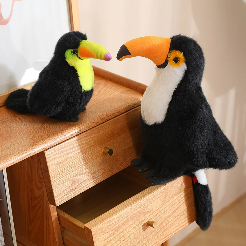 Bird (Toucan) Lifelike Plush Toy 20/30/40cm - Yellow/White/Red/Blue