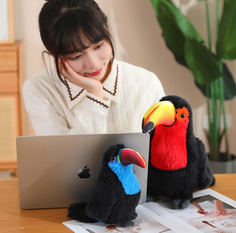 Bird (Toucan) Lifelike Plush Toy 20/30/40cm - Yellow/White/Red/Blue