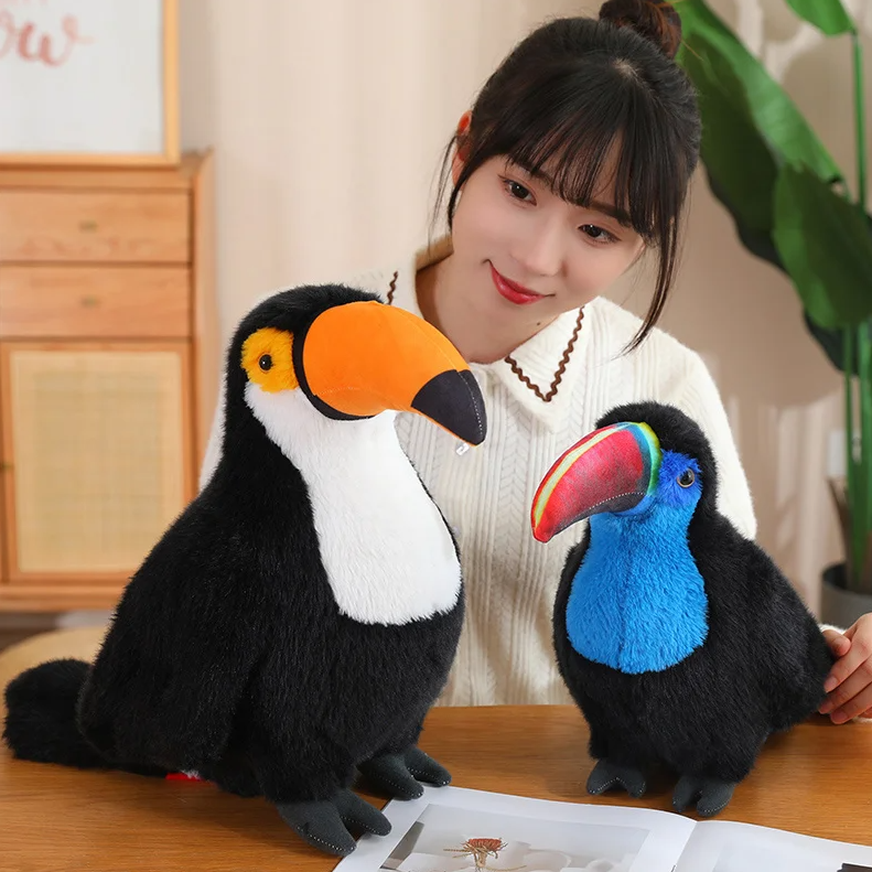 Bird (Toucan) Lifelike Plush Toy 20/30/40cm - Yellow/White/Red/Blue