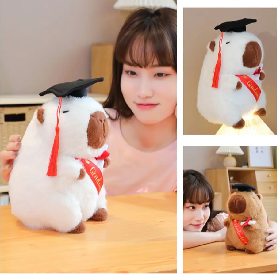 Cute Animal (Capybara/Owl) Graduation Plush Toys - 4 Styles