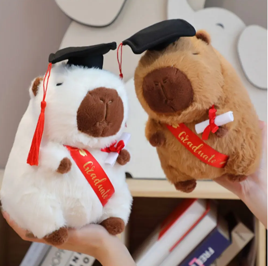 Cute Animal (Capybara/Owl) Graduation Plush Toys - 4 Styles