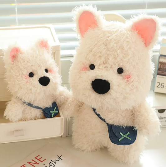 Dog (West Highland White Terrier) With Bag Plush Toys 22/35/45cm