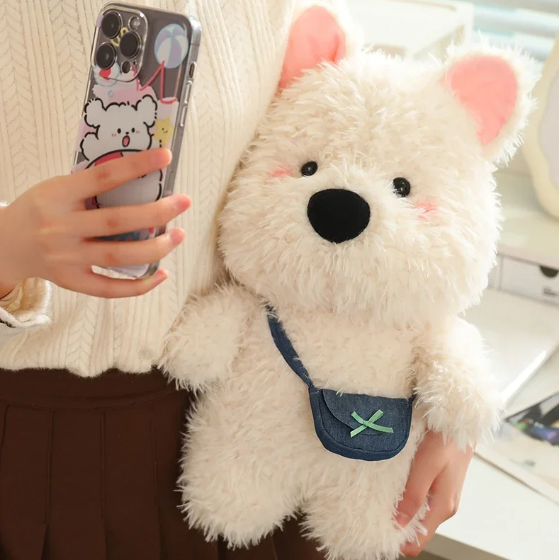 Dog (West Highland White Terrier) With Bag Plush Toys 22/35/45cm