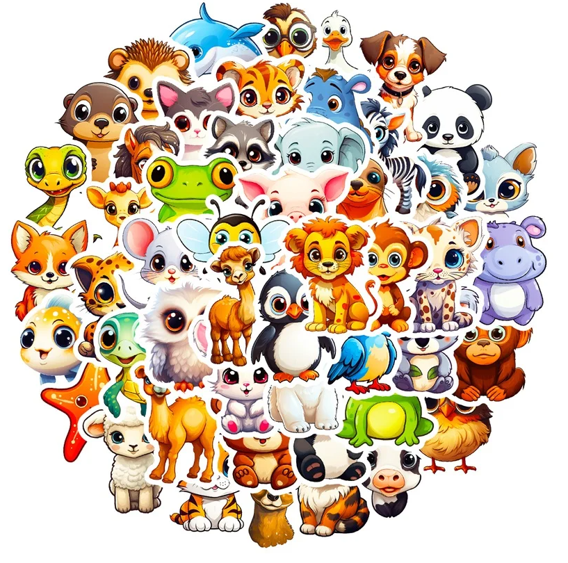 50 pcs Cute/Kawaii Animal Stickers - V3