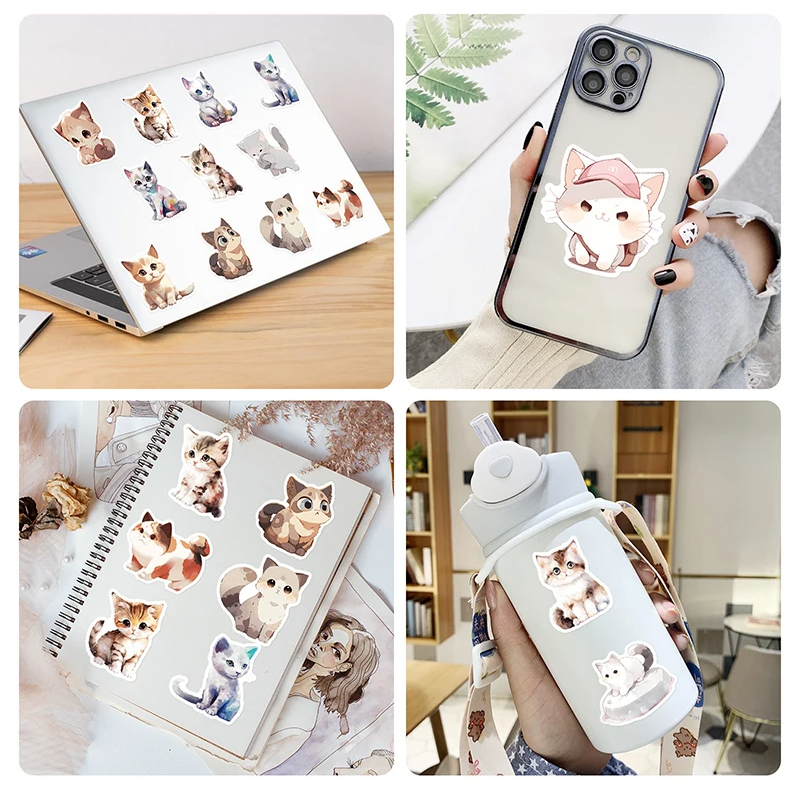 50 pcs Cute/Kawaii Cat Stickers - V8