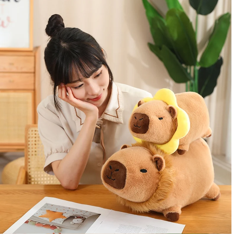 Cute Capybara With Dress Up(Lion/Flower/Bread/Bee) Plush Toys 25/35cm