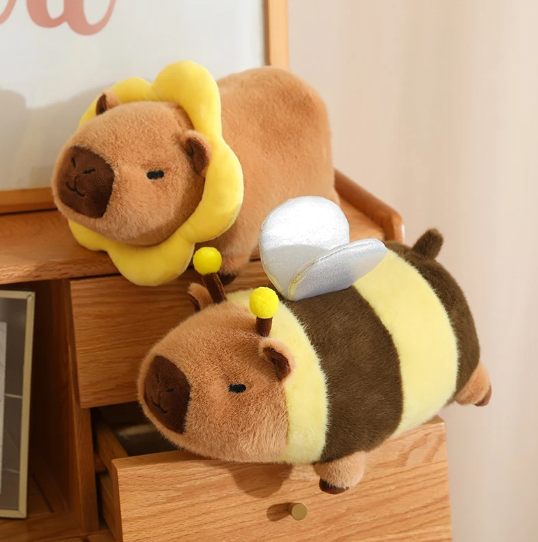 Cute Capybara With Dress Up(Lion/Flower/Bread/Bee) Plush Toys 25/35cm