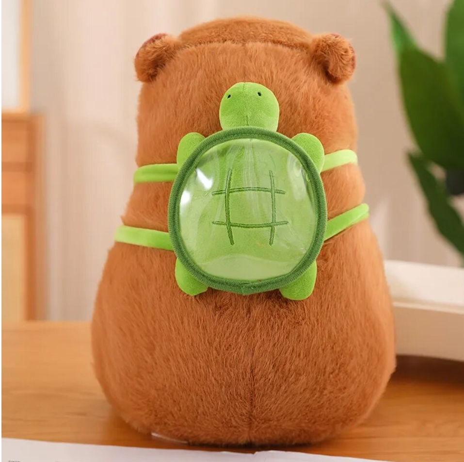 Cute Capybara With Green Bag Plush Toys 23/33/45cm