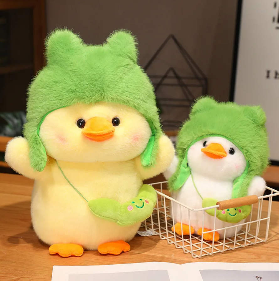 Cute Duck With Green Hat Plush Hats 24/35/50/65cm - Yellow/White