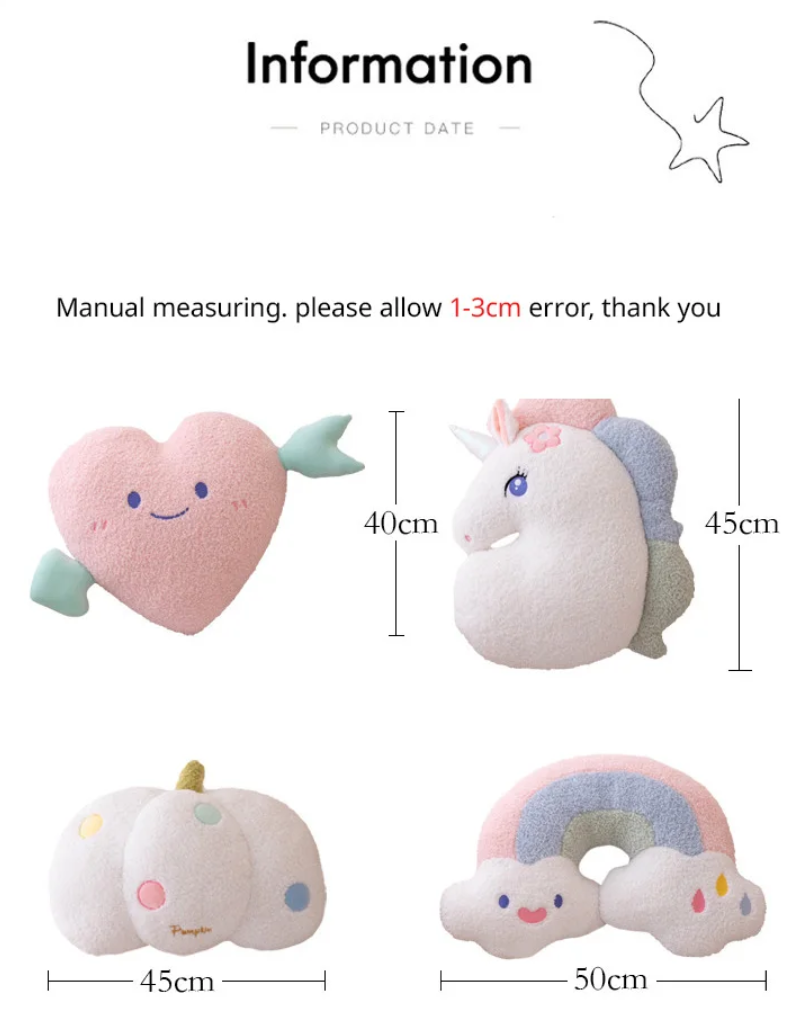 Sky Series (Rainbow)/Heart/Unicorn/Pumpkin Plush Pillow Toys