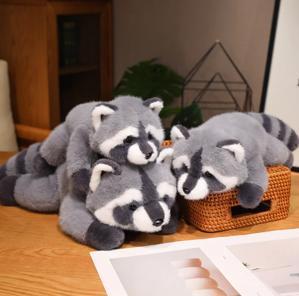 Cute Lying Raccoon/Fox/Red Panda Plush Toys 30/45/65cm