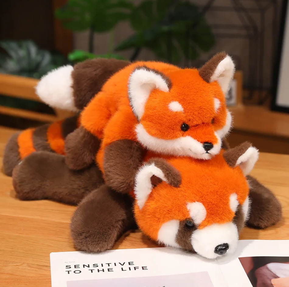 Cute Lying Raccoon/Fox/Red Panda Plush Toys 30/45/65cm