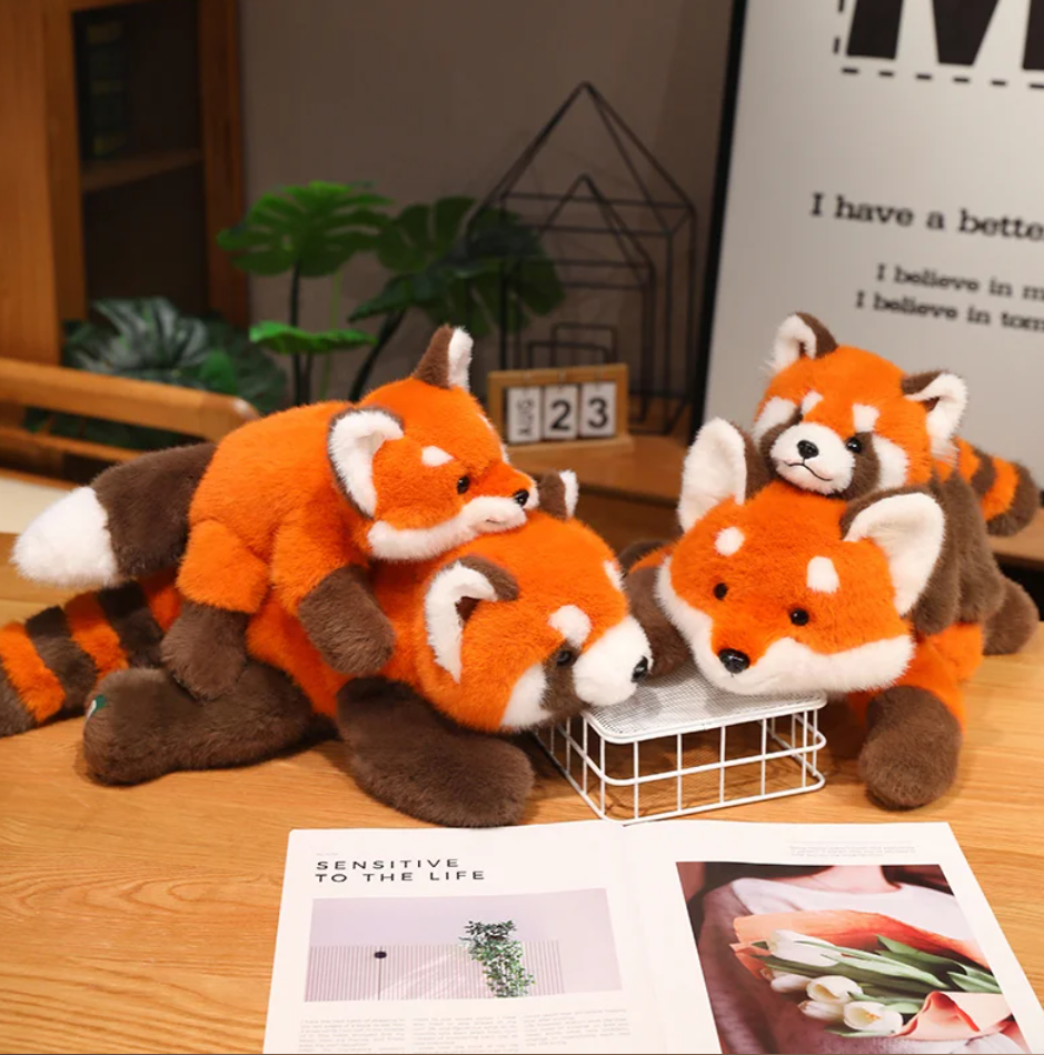 Cute Lying Raccoon/Fox/Red Panda Plush Toys 30/45/65cm