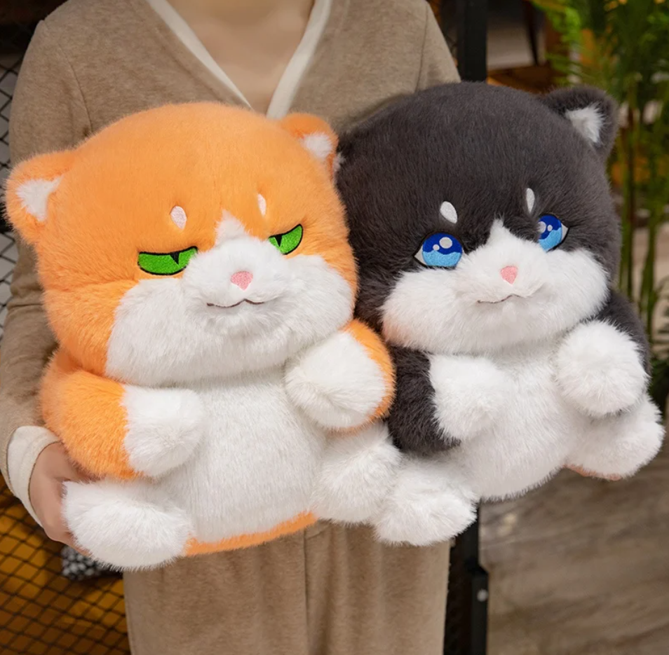 Cute Round Cat Plush Toys 33cm - Orange/Black