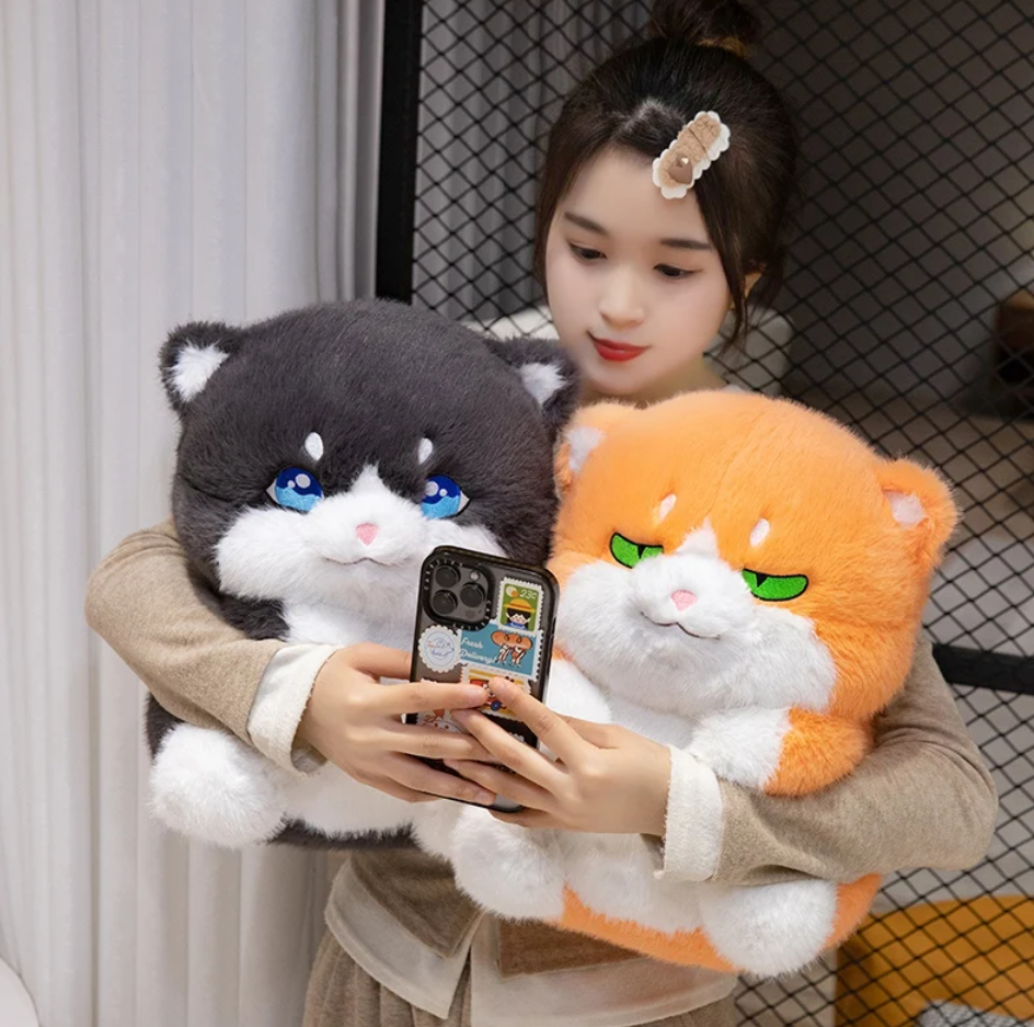 Cute Round Cat Plush Toys 33cm - Orange/Black