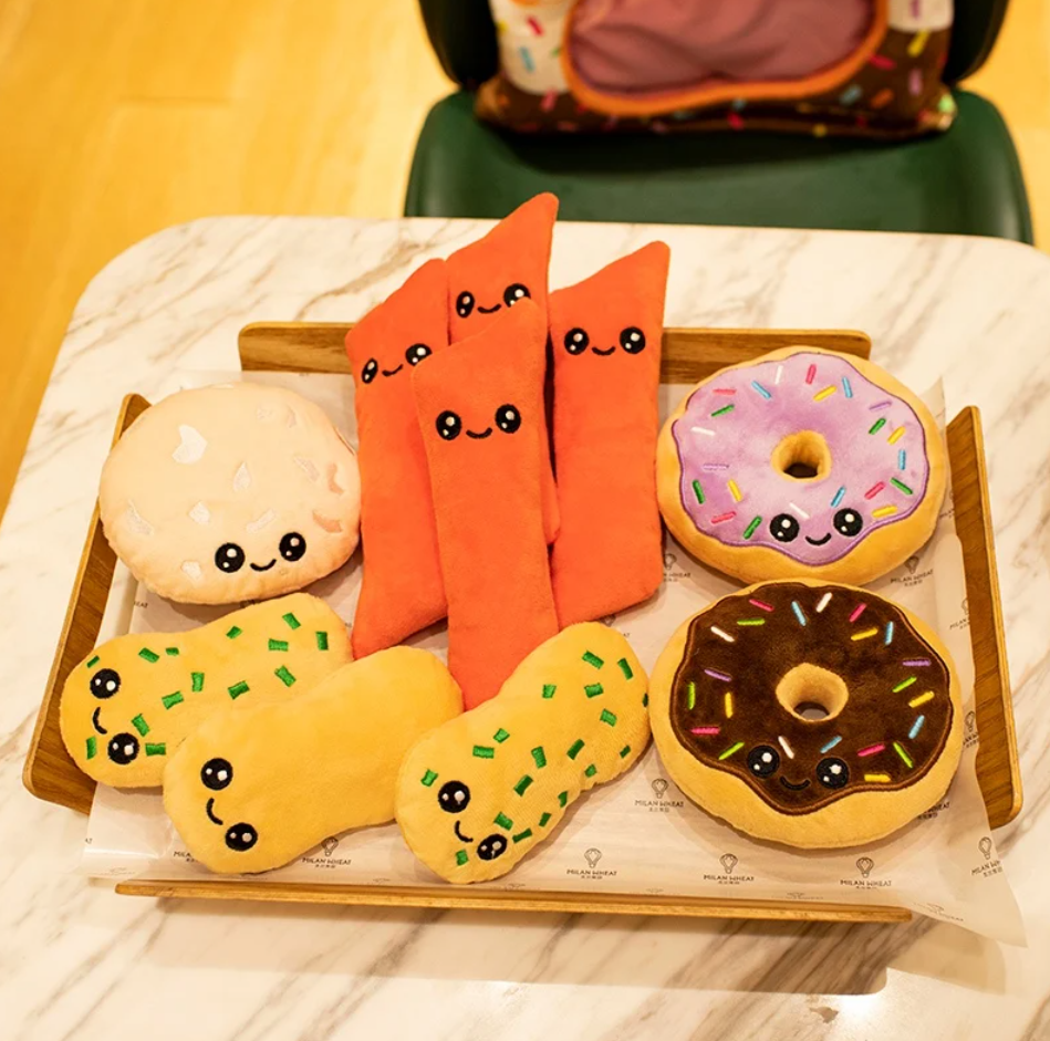 A Bag of Snack (Donuts/Crackers/Pika Sticks) Mini Plushies Pillow Plush Toys 50x40cm