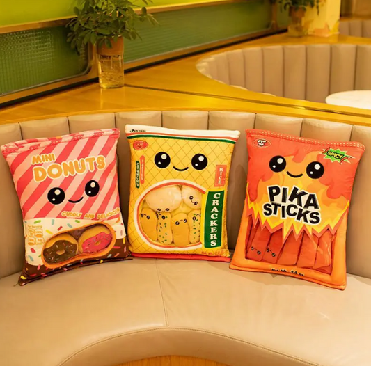 A Bag of Snack (Donuts/Crackers/Pika Sticks) Mini Plushies Pillow Plush Toys 50x40cm