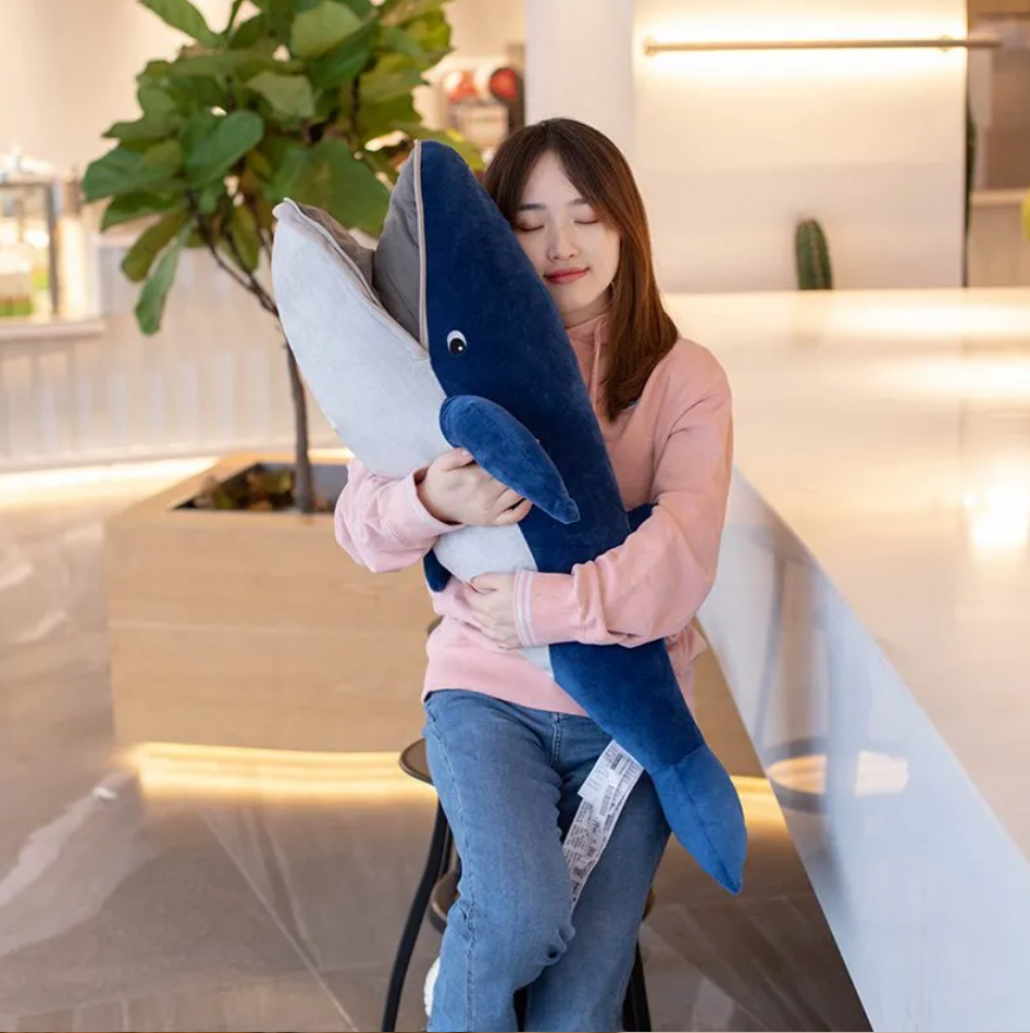 Cute Whale With Zipper Mouse Plush Toys 45/60/80/100/120cm