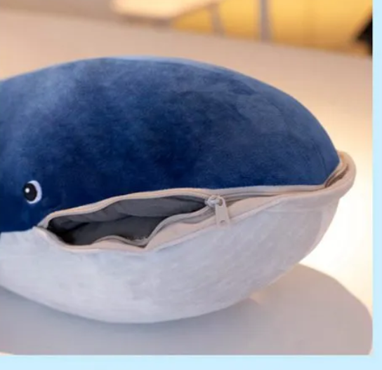 Cute Whale With Zipper Mouse Plush Toys 45/60/80/100/120cm