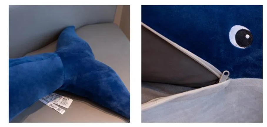 Cute Whale With Zipper Mouse Plush Toys 45/60/80/100/120cm