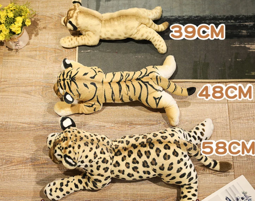 Lion/Tiger/Leopard Lifelike Plush Toy 39/48/58cm