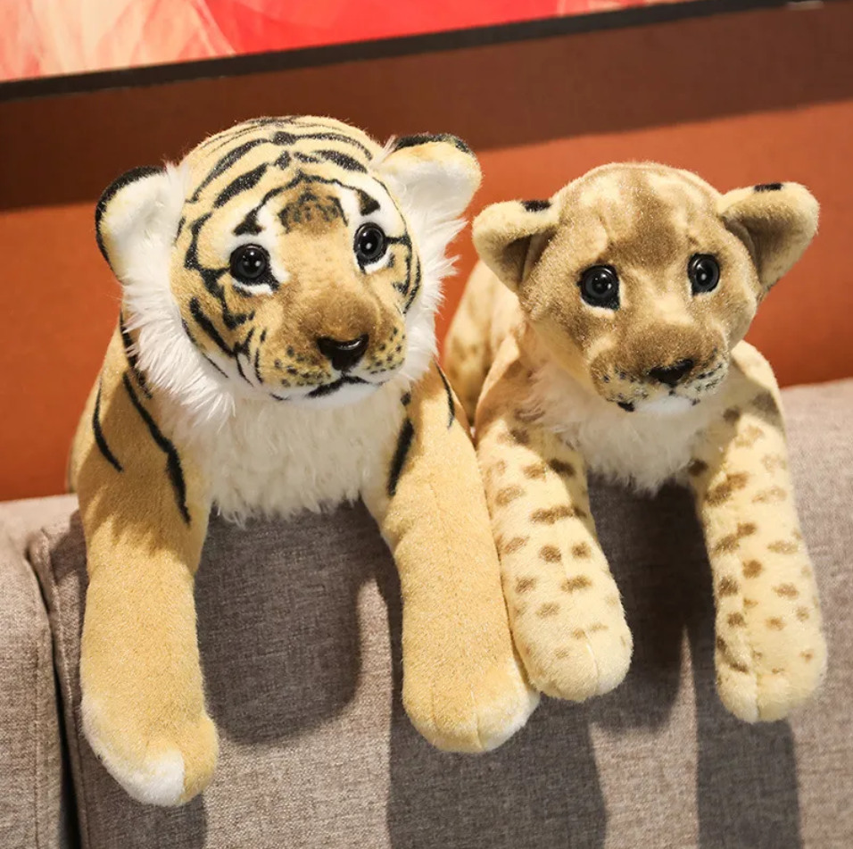 Lion/Tiger/Leopard Lifelike Plush Toy 39/48/58cm